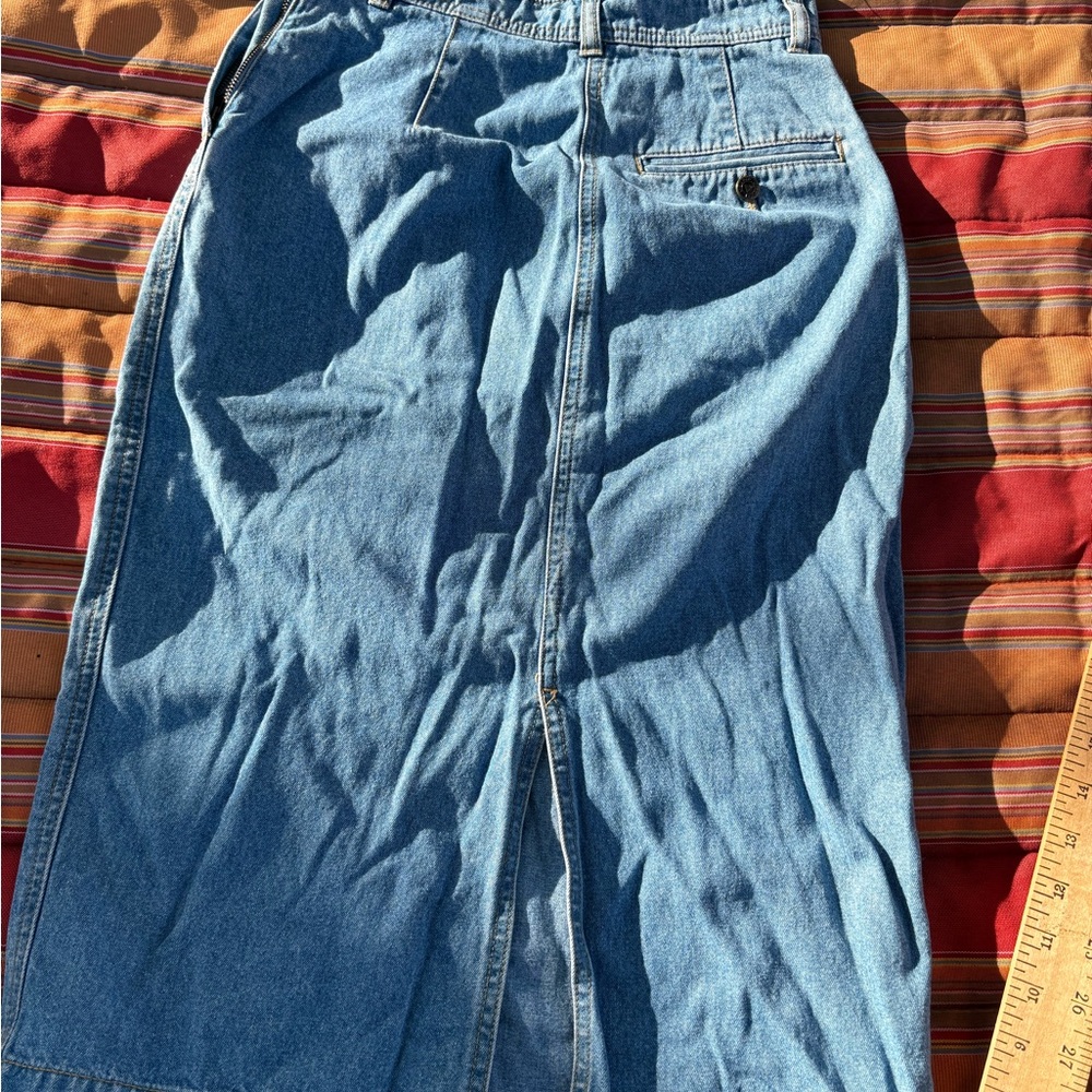 Blue Denim Midi Skirt - Picture 2 of 3